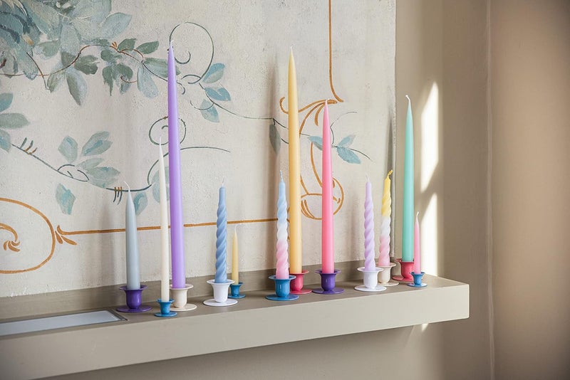 Kunstindustrien ® Taper Candles, Set of 4, 13.8" – Made in Denmark, Long Burning Candles 15h, Unscented & Smokeless Candlesticks – Elegant Tall Candles for Weddings Dinners & Home Decor (Pastel Yellow) - Image 3